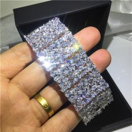 Sparkling Luxury Bracelet For Lover Gift Tennis Jewelry 925 Sterling Silver Multi Shape White Topaz CZ Diamond Gemstones Women Wed8307177