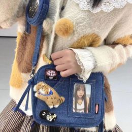 Evening Bags Y2k Denim Shoulder Women Designer Vintage Harajuku Crossbody Chase Star Pain Bag Cute Casual Handbag Square Ita