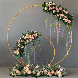 Wedding Decor Props Metal Circle Frame Backdrop Decor Wedding Arch Wrought Iron Shelf DIY Party Decoration Round Flower Stand157H