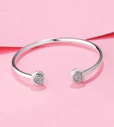 Authentic 925 Sterling Silver sign Open Bangle Bracelet Women girls Party gift Jewelry with Original box set for CZ diamond bracelets5397483