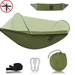 Portaledges Hammocks With Camping Outdoor Garden Anti Mosquito Net Survival Tourist Sleeping Hanging Pop Shelters Full Set Bed 231212