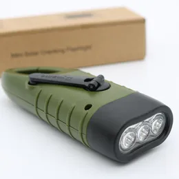 LED Flashlight Torch Lantern Professional Hand Crank Dynamo Portable for Outdoor Camping Mountaineering Solar Power Tent Light