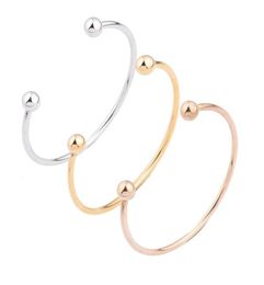 Bangle Drop Quality Metal Copper C Shape Round Ball Open Cuff Bangles For Men Women Gifts9040365