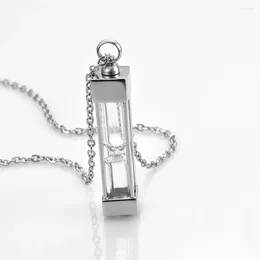 Pendant Necklaces Timeless Hourglass Glass Cremation Jewelry Urn Necklace Stainless Steel Memorial Pendants Ash Holder For Pet/Human