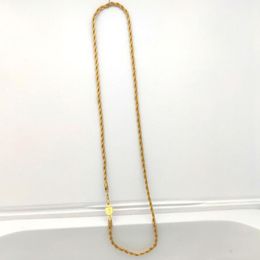 Rope Chain Necklace Connect Solid Fine Yellow 18ct THAI BAHT GF Gold 3mm Thin Cut Women50CM 20INCH2859441