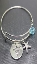 12pcslot Inspirational bracelets quotUnder the seaquot pendant bracelets Seashell Charm Personalised bangels for Women girls 3873321
