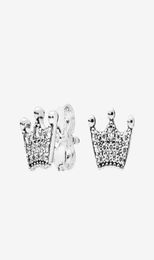 925 Sterling Silver Crown Stud Earring Women Gift Jewelry with Original box for Rose gold plated small Earrings set5119617