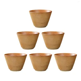 Cups Saucers 6 Pieces Teacup Set Cup Portable Multipurpose Mug Drinkware For Office Adults Men Women El Home Tea Ceremony Party