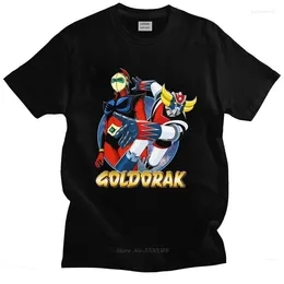 Men's T Shirts UFO Robot Goldorak Grendizer Shirt Men Cotton Tshirt Urban Tees Short Sleeved Actarus Goldrake Anime T-shirts Fitted Clothing