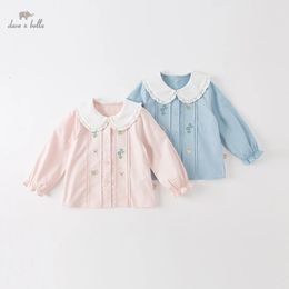 Crianças Camisas Dave Bella Primavera Meninas Camisas Tops de Manga Longa para Crianças Moda Blusa para Criança Menina Roupas DB1233742 231212