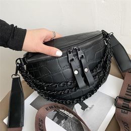 Luxury Chain Waist Bag Phone Pack And Purse For Women Belt Bags Stone pattern Female Fanny pack Fashion Brand 220621195B