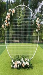 Wedding Decor Props Wrought Iron White Grid Circle Wedding Arch Backdrop Flower Frame DIY Wedding Festival Stage Flower Shelf9192584