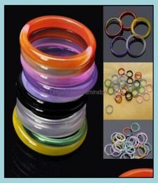 50100Pcs Whole Ring Jewelry Lots Natural Agate Gemstone Mix Colorf Rings Drop Delivery 2021 Three Stone Rux171203121