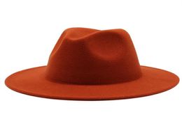 Chapéus de aba larga fedoras homens mulheres039s Caps de jazz chapéu de jazz grande vestido formal sólido casamento fedora felted clássico wi6957953