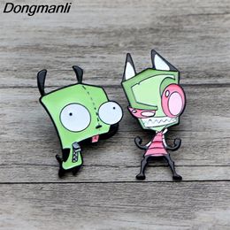 K99 Cartoon Alien Funny Metal Enamel Pins and Brooches for Backpack Bag Badge Denim Brooch Collar Jewelry 1pcs193F