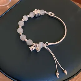Link Bracelets 2023 Chinese Style Flower Opal Stone Bracelet For Women Girl Simple Ins Hand Ornament Vintage Jewellery Wholesale