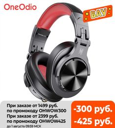 Oneodio Fusion Professional Wired Studio DJ Headphones Wireless Bluetooth 50 Headset HIFI Stereo Monitor Headphone With Mic9091553