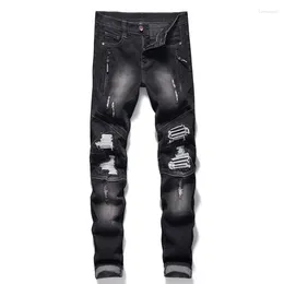 Men's Jeans Jean Homme Men Streetwear Ripped Denim Pants Trend Brand Trousers For Casual Solid Biker Destroyed Hole Design Cosy