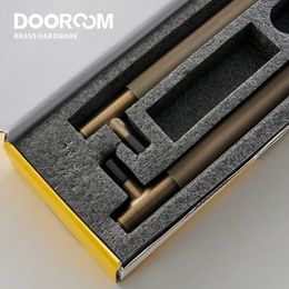 Door Locks Dooroom Antique Brass Double Single Sided Knurled Pull Bar Wood Gate Glass Shower Room Handle 231212