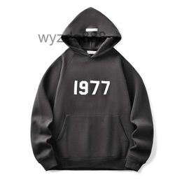 Designer Luxury 1977 Classic Fashion Trend Loose Men's Bodysuit Hooded High Version Flocking Digital Brand in Autumn and 7G6T