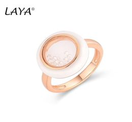 Laya 925 Sterling Silver With Side Stones Ring Women Fashion Personality High Quality Zirconium White Handmade Enamel Party Luxury5931354