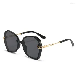 Sunglasses Polygonal Big Frame For Women Men Fashion Retro Driving Black Lens Sun Glasses Vintage Design Female Ladies Eyewear