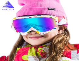 VECTOR Children Ski Goggles Double Lens Girls Boys Snowboard Skiing Glasses Kids Winter Snow Child Eyewear UV400 Antifog HXJ200 C4922160