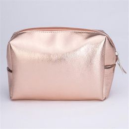 Women Cosmetic Bag Pink Gold Makeup Bag Zipper Make Up Handbag Organiser Storage Case Pouches Toiletry Wash Beauty Box232G
