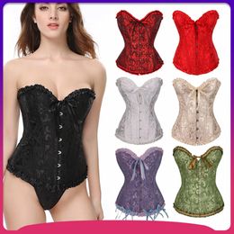 Women's Shapers Sexy Lace Up Boned Gothic Corset Plus Size Body Shaper Clothing Women Steampunk Shapewear Bodysuit Waist Trainer Clothes Corsets 231212