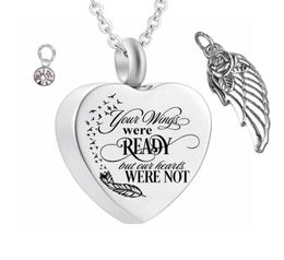 Stainless Steel Angel Wings Cremation Jewellery Ash Necklaces Keepsake Memorial Name customization Urn Pendant Necklace for Ashes6411078