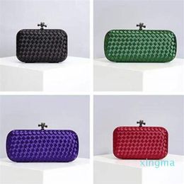 Women Handbag Purse Woven Silk Clutches Evening Bags Wedding Box Dinner Party Clutch Ladies Shoulder Messenger Bag217I