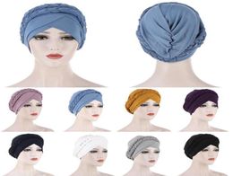 BeanieSkull Caps 1PC Muslim Dress Turban Hat Western Style Baotou Cap Elegant Beautiful Solid Colour Hats Hair Accessories For Wom7379721