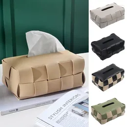 Storage Bags Facial Tissue Holder Paper Case Organiser Dispenser PU Leather For Bathroom And Home