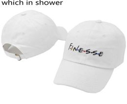 Which in shower White Pink Black Embroidery FINESSE Baseball Cap For Women Men Casual Curved Male Dad Hat Snapback Sun Hat Bone5549848
