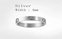 Fashion 4 mm 5 mm titanium steel silver men and women039s love rings Rose Gold jewelry Couples ring gift sizes 511 high1066904