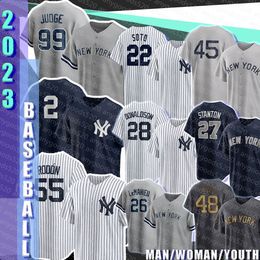 99 Aaron Judge Derek Jeter Carlos Rodon Baseball-Trikots Yankees Gerrit Cole Josh Donaldson Giancarlo Stanton Gleyber Torres Man Anthony Rizzo Juan Soto