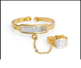 New TwoTone Baby Bangles With Ring Real Yellow Fine Gold GF Antiallergy Letter silvery MY BABY Kids Daughter Son Cute6851592