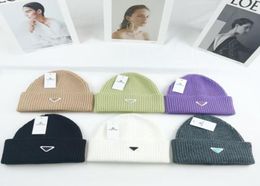 Mens beanie designer beanies bonnet Autumn winter triangle wool cap Joker cotton caps men and women couples Baotou Cappello curlin2905608