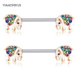 TIANCIFBYJS Nipple Barbell Piercing Earring Carlitage 14G Stainless Steel Whole Body Jewelry Crystal Nipple Rings Bars 20pcs1257w