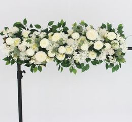 50100CM DIY Wedding Flower Wall Arrangement Supplies Silk Peonies Rose Artificial Floral Row Decor Marriage Iron Arch Backdrop4975553