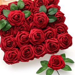 Decorative Flowers Wreaths Rose Artificial 51020pcs Foam Fake Roses Wedding Bouquets Centrepieces Mothers Day Valentines Gifts Party Decoration 231213