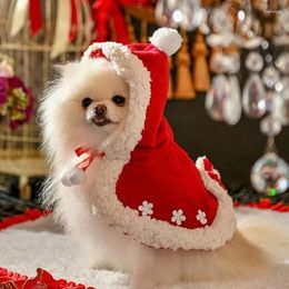 Dog Apparel Cute Pet Christmas Cloak Lamb Fleece Coat Bowknot Clothes Cat Hooded Party Designer Puppy
