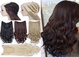 Synthetic Wigs Snolilite U Part Clip In One Piece Hair Wavy Half Head Wig Natural Hairpiece For Women7294691