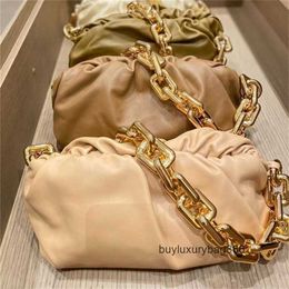 Botteg Venetas Bags Luxury Bags High Edition Box Matching New Fashion Thick Chain Cloud Bag Genuine Leather Dumpling Bag Handheld One Shoulder Underarm Bag