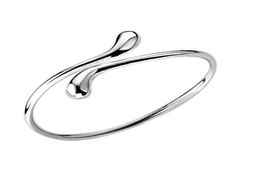925 Sterling Silver nice Cuff Bangles Women Double Ball Peens Fashion Costume bangle Jewelry for women2569539