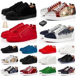2024 Christain Loubotin Red Bottomlies Men Designer Platform Casual Shoes Loafers Rivets Low Studed Designers Shoe Mens Women Sneakers Trainers Eur 3647 Big CUL5