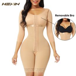 Waist Tummy Shaper Body Fajas Colombianas Slimming Shapewear Long Sleeve Bodysuit Arm Trainer Push Up Butt Lifter Corset 231213