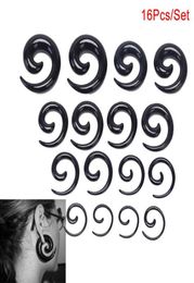 Hoop Huggie 16PcsSet Acrylic Spiral Taper Flesh Tunnel Ear Stretcher Expander Stretching Plug Snail1564931