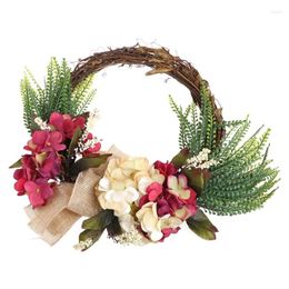 Decorative Flowers Hydrangea Wreath For Front Door Artificial With & Branch Summer Spring Indoor Outdoor Wedding