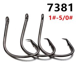 200pcslot 150 7381 Sport Circle Hook High Carbon Steel Barbed Fishing Hooks Fishhooks Pesca Tackle Accessories KU88853401